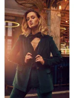 M643 Velvet single button blazer - green M643 Velvet single button blazer - green