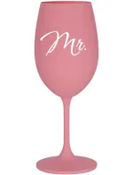 MR. - růžová sklenice na víno 350 ml