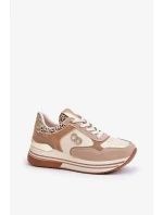 Dámska športová obuv YY-6B model 201042 Beige with gold - Step in style