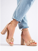 Moderné sandále dámske hnedé na širokom podpätku