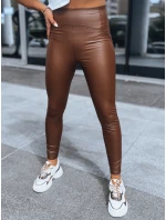 Dámske voskované legíny WAXED CHIC chocolate FashionStreet UY1563