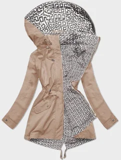 Tenká parka s ozdobným lemovaním svetlo béžová (16M9068-62)