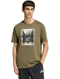 Pánske tričko adidas Outdoor Kayaking Graphic v olivovej farbe KB2540