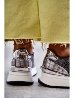 Dámská sportovní obuv na klínku GOE KK2N4083 stříbrne