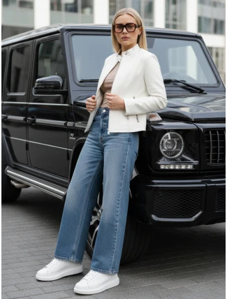 Dámska kožená bunda TRENDY FUSION white FashionStreet TY5478