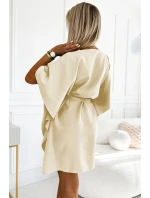 287-28 SOFIA Dámske motýlie šaty so zaväzovaním v páse - BEACH