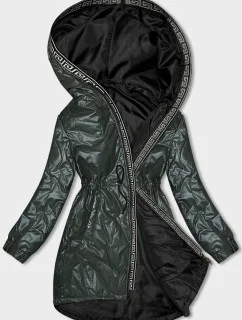 Tmavozelená dámska bunda s ozdobným prešívaním S'West (B8146-10)