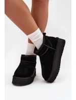 Zamszowe Śniegowce Damskie Na Platformie Vinceza 97962 Czarne