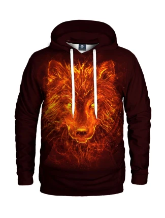 Unisex mikina s kapucňou Fire Wolf 1826397 HK AFD888 červená- Aloha From Deer