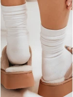 FashionStreet béžové zateplené dámske žabky ZY1302