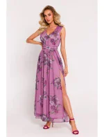 M781 Šifonové maxi šaty s rozparkom na nohách - model 3 M781 Šifonové maxi šaty s rozparkom na nohách - model 3