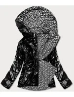 Čierno/biela obojstranná dámska bunda (W588BIG)