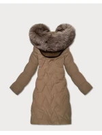 Dámska zimná bunda s kapucňou J Style camel (16M9201-84)