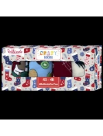 Darčeková krabica zábavných bláznivých ponožiek 4 páry CRAZY SOCKS BOX - BELLINDA - červená