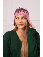 Dámska čiapka Nikol K405 white+bordeaux+pink
