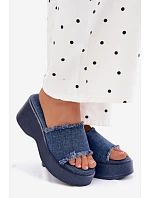 Dámské platformové sandály s džínovým vzorem Virelia