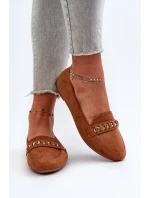 Lesklé dámske mokasíny s retiazkou Camel Aredilla