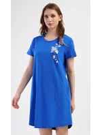 Dámske domáce šaty s krátkymi rukávmi Kvety