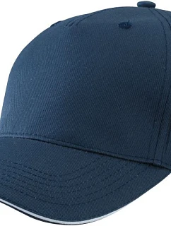 Daiber MB 6526 5-panelová sendvičová čiapka 03.6526 tmavomodrá/biela