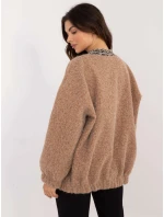 Dámsky sveter / bunda DHJ NA A8500.11P Brown melange - FPrice Dámsky sveter / bunda DHJ NA A8500.11P Brown melange - FPrice