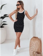 Dámske pruhované mini šaty PREFAB black FashionStreet EY2578 Dámske pruhované mini šaty PREFAB black FashionStreet EY2578