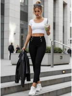 Dámske legíny s vysokým pásom čierne FashionStreet UY2849