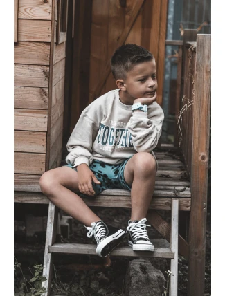 Dziecięce Skórzane Wysokie Trampki Czarno-Białe Marney