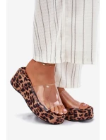 Klapki Damskie Z Transparentnym Paskiem Na Koturnie Panterka Meltiana