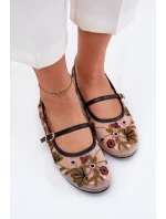 Baleriny Z Haftem I Paskiem Czarne Lilindraen