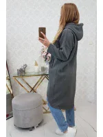 Zateplená dlhá mikina v grafitovej melanžovej farbe