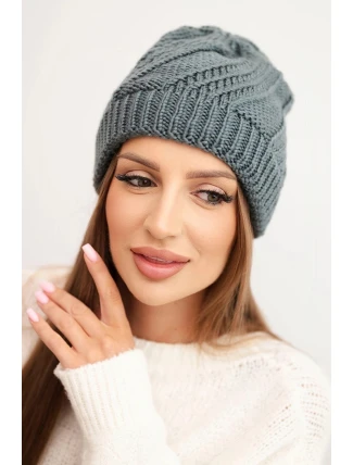 Dámska zimná vlnená čiapka K441 graphite