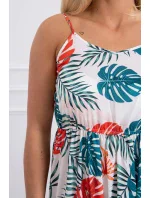 Šaty s motívom listov ecru