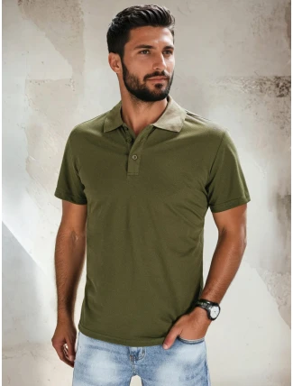 Pánske bavlnené zelené polo tričko FashionStreet PX0511
