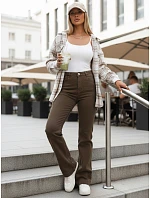 Dámske široké hnedé džínsy FashionStreet UY2969