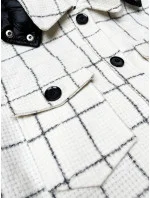 Dámska károvaná košeľová bunda vo farbe ecru (AG3-1813) Dámska károvaná košeľová bunda vo farbe ecru (AG3-1813)