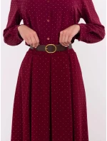 Elegantná maxi sukňa s ozdobným lemom bordová (19720)