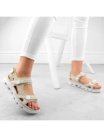 Pohodlné sandále na suchý zips Rieker W RKR691 beige