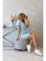 Šaty s kapucňou modré