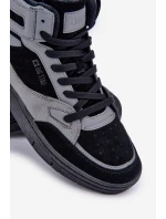Zamszowe Sneakersy Męskie Big Star OO174303 Hi-Poly System Czarno-Szare
