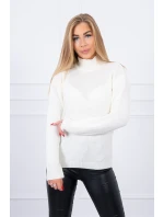 Polovičný rolákový sveter ecru