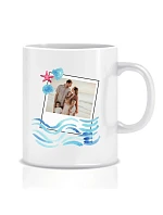 Personalizovaný klasický biely keramický hrnček s objemom 300 ml s polaroidovou fotografiou z dovolenky Personalizovaný klasický biely keramický hrnček s objemom 300 ml s polaroidovou fotografiou z dovolenky
