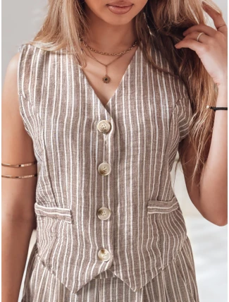 Dámska hnedá vesta LINELIA FashionStreet PY0135