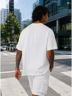 Pánske bavlnené tričko nadrozmernej veľkosti s bielou potlačou FashionStreet NX1001R Pánske bavlnené tričko nadrozmernej veľkosti s bielou potlačou FashionStreet NX1001R