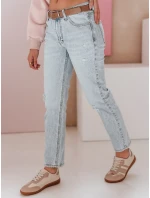 Dámske džínsové nohavice slim fit s opaskom SLIMLEN modré FashionStreet UY2349