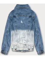 Svetlomodrá dámska džínsová bunda typu "ombre" (LG396)