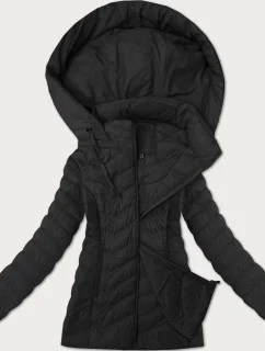 Čierna dámska prešívaná bunda s kapucňou J Style (16M9238-392)