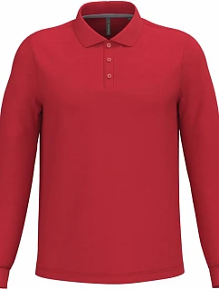 Kariban K 243 Pánske polo tričko s dlhým rukávom z piké 20.K243 červené