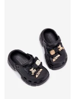 Klapki Dziecięce Dziewczęce Piankowe Z Kokardką I Ozdobami Czarne Selvana
