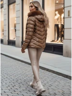 Dámska prešívaná zimná bunda s kapucňou MIRIAL hnedá FashionStreet TY4573z Dámska prešívaná zimná bunda s kapucňou MIRIAL hnedá FashionStreet TY4573z