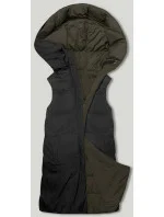 Khaki-čierna obojstranná vesta s kapucňou (V724) Khaki-čierna obojstranná vesta s kapucňou (V724)